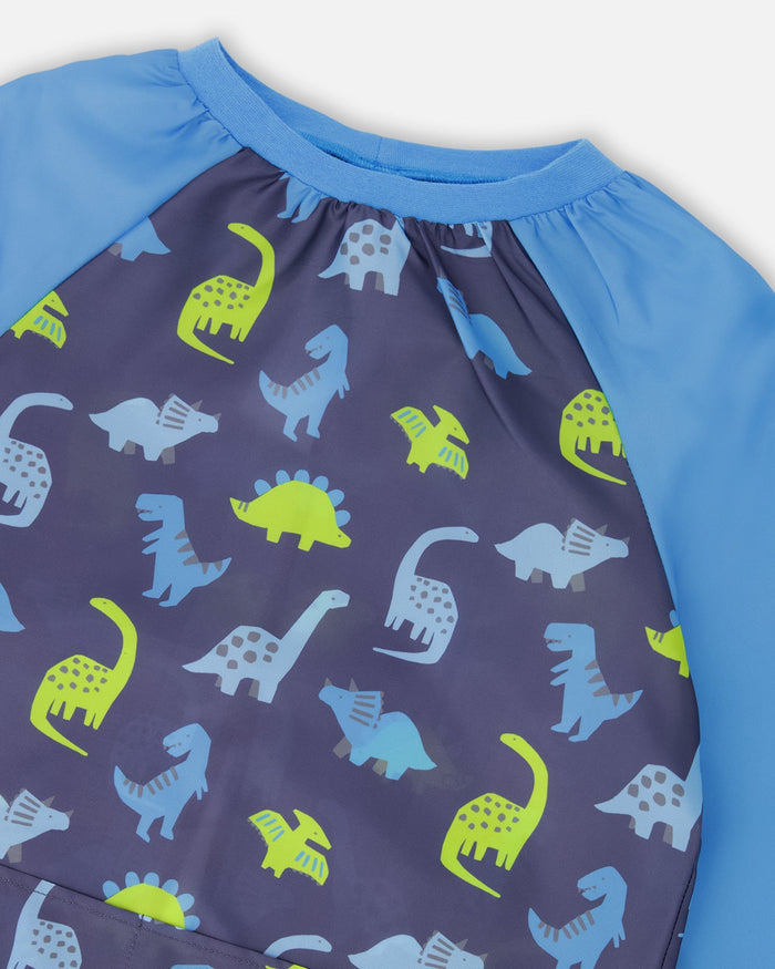 Apron Blue Printed Dinos-2