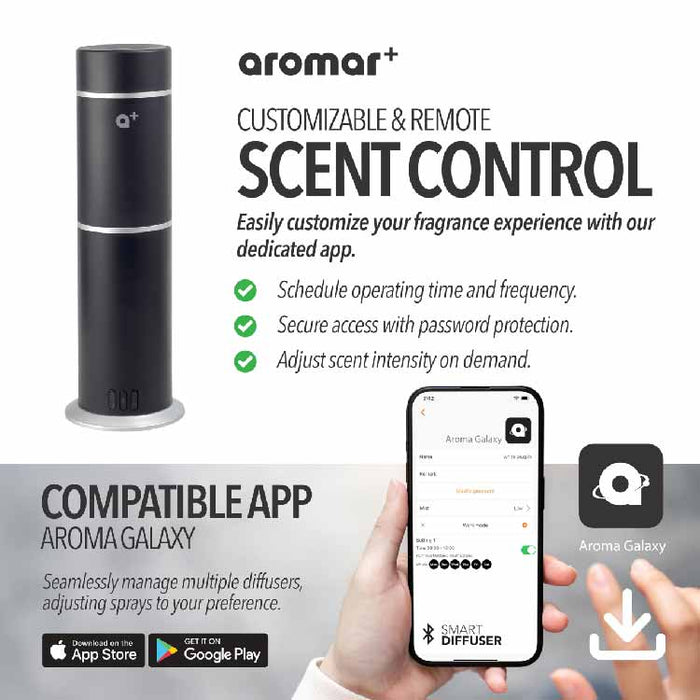 Aromar  Plus - Cylinder Waterless Diffuser Black