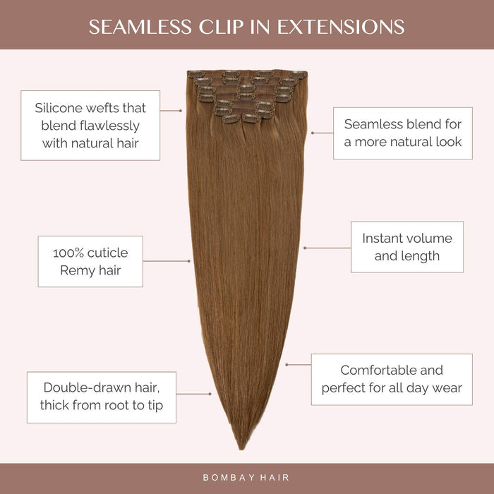 Ash Brown (8) Seamless Clip-Ins