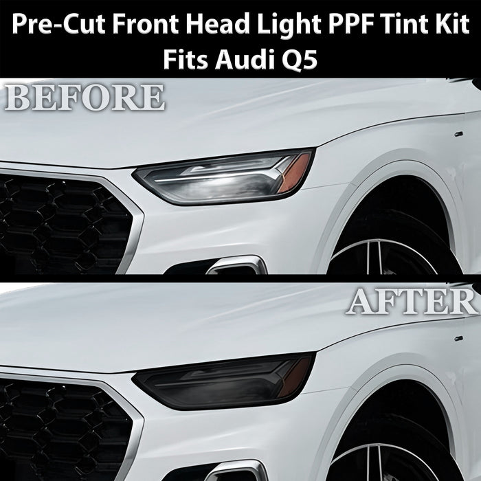 Audi Q5 SQ5 2021–2025 Dark Smoke Headlight & Taillight Tint Kit – Precut Vinyl Lens Overlays