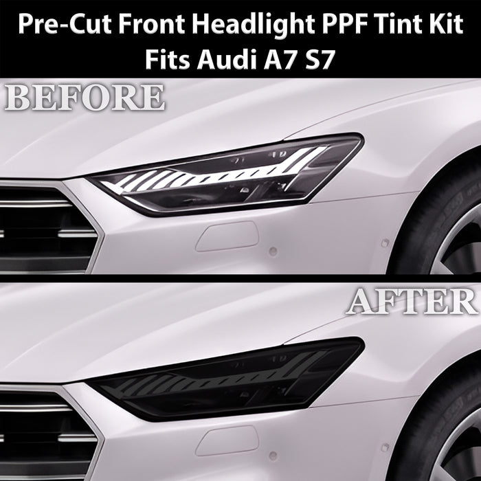 Audi S7 A7 Sportback 2019–2026 Dark Smoke Headlight & Taillight Tint Kit – Precut Vinyl Lens Overlays