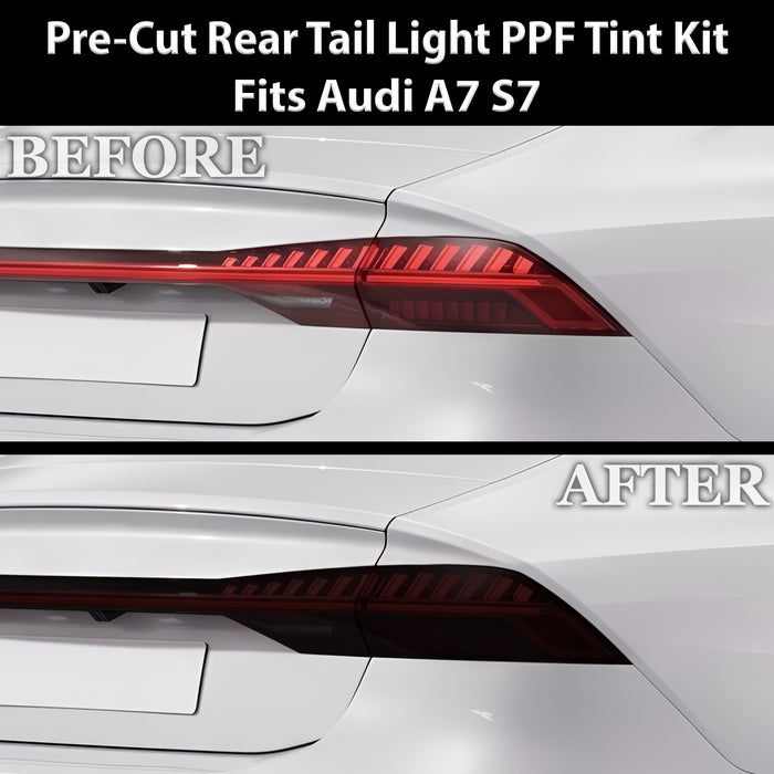 Audi S7 A7 Sportback 2019–2026 Dark Smoke Headlight & Taillight Tint Kit – Precut Vinyl Lens Overlays