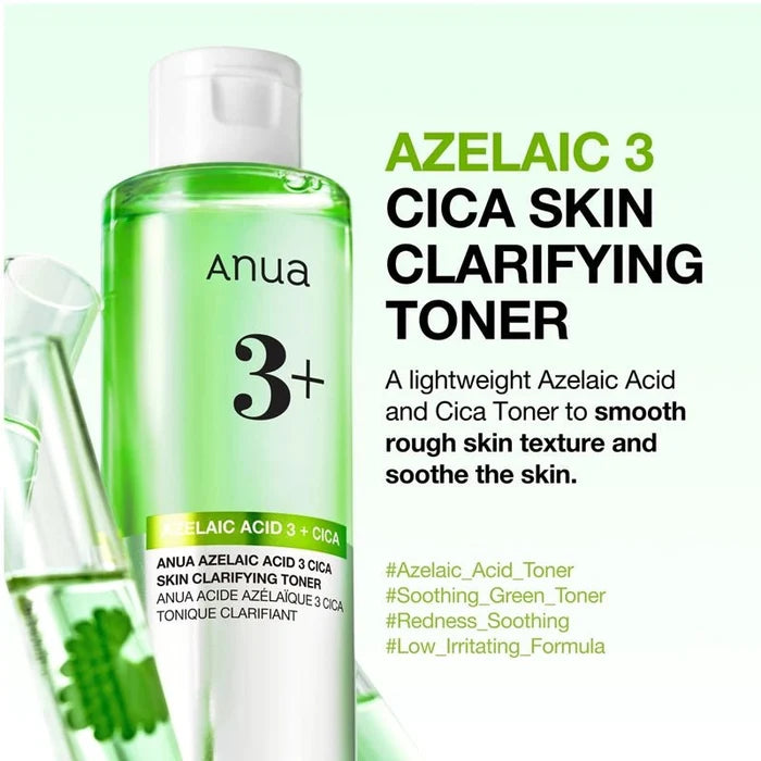 Azelaic 3 Cica Clarifying Toner for Redness Relief & Skin Balance - 250ml