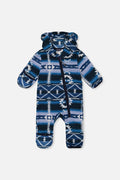 Baby Mid-Season Plush One-Piece Outerwear Aztec Blue-0