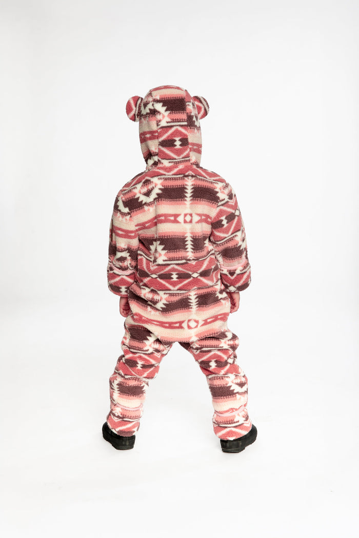 Baby Mid-Season Plush One-Piece Outerwear Aztec Pink-3
