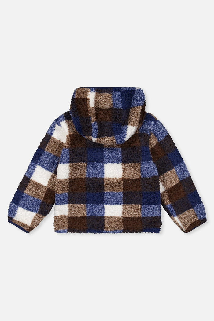 Baby Reversible Mid-Season Jacket Dark Blue And Brown-3