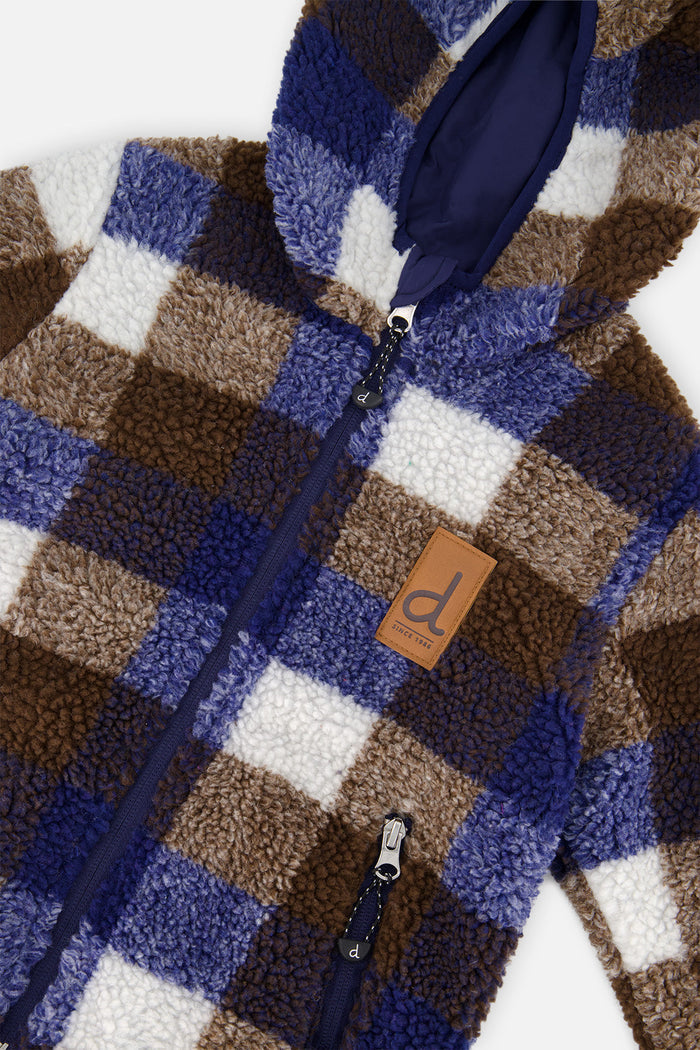 Baby Reversible Mid-Season Jacket Dark Blue And Brown-4