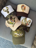 Backwoods Bougie Sequin Trucker Collection: NO Chain / Tan / Sequin Mallard - Olita Gifts & Goods