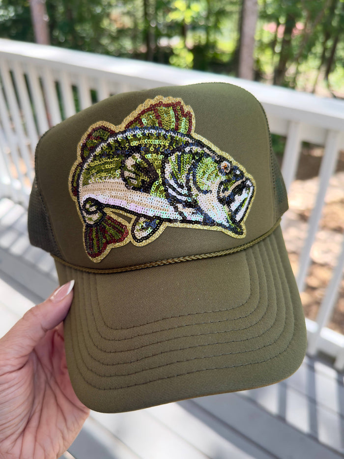 Backwoods Bougie Sequin Trucker Collection: NO Chain / Tan / Sequin Mallard - Olita Gifts & Goods