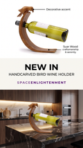 Balance Wine Holder Bird Design Handcarved Handmade Suar Wood