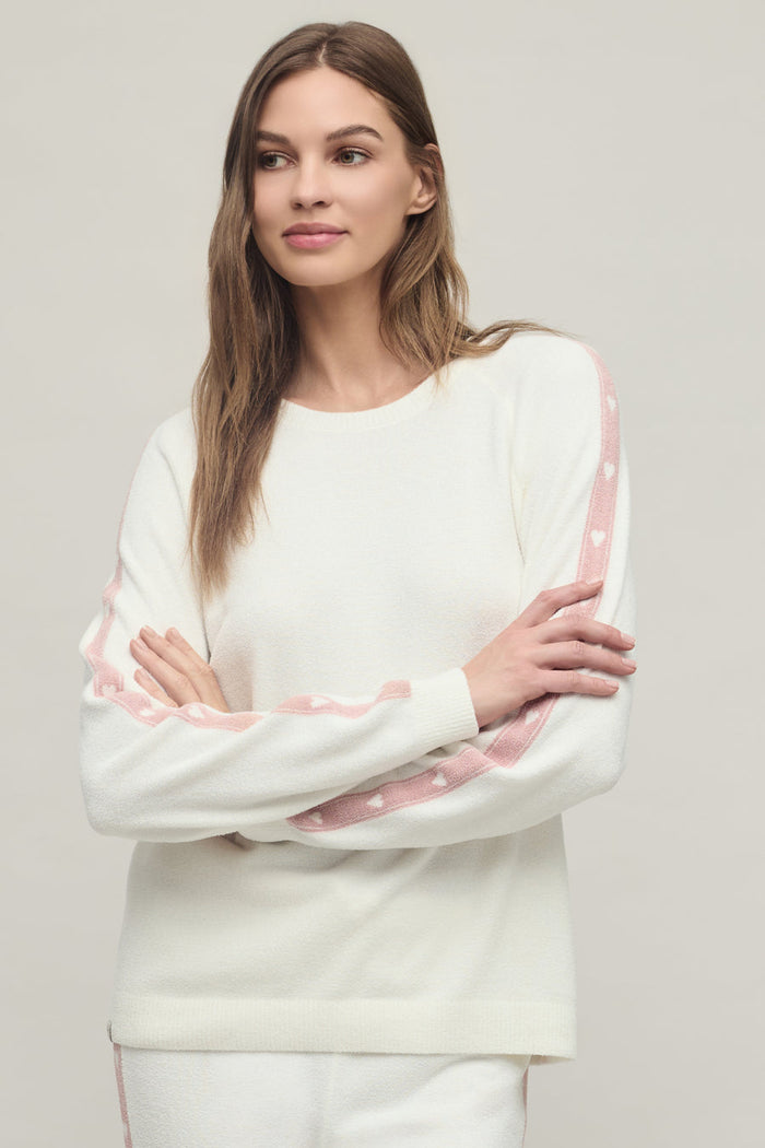 Barefoot Dreams Pullover in Heart Stripe