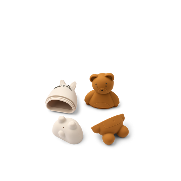 Liewood - Bath Toy - Duncan - Silicone - Sandy/Mustard Mix - Set Of 2