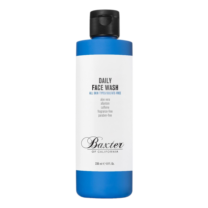 Baxter of California Daily Face Wash i blå plastflaske med svart kork, 236 ml for alle hudtyper