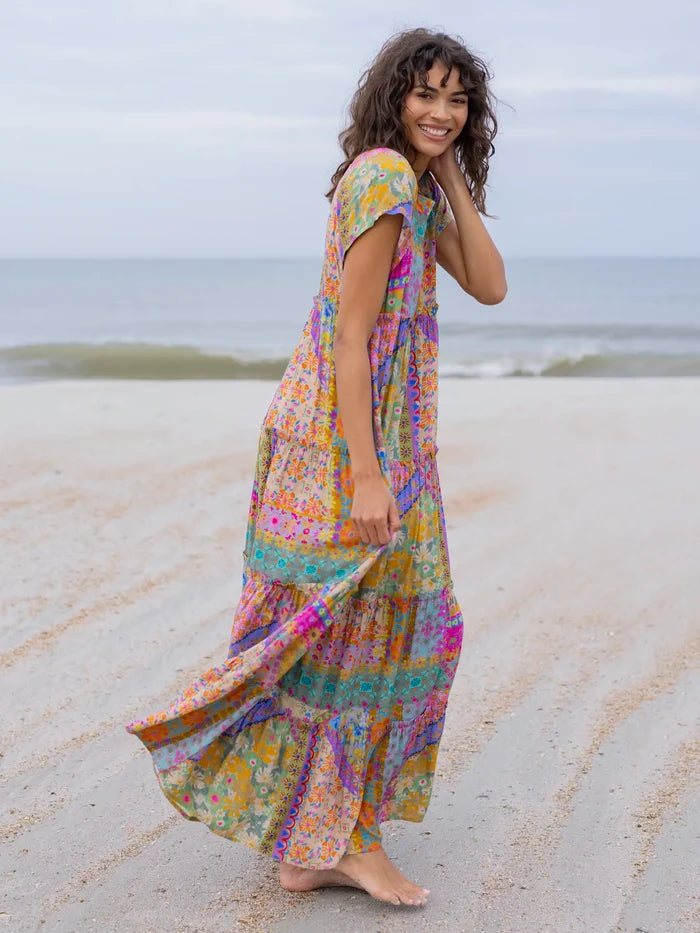Berkley Maxi Dress - Folk Flower Patchwork-view 1
