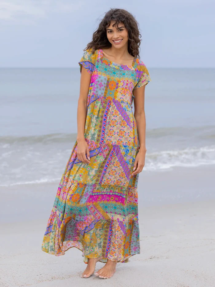 Berkley Maxi Dress - Folk Flower Patchwork-view 2