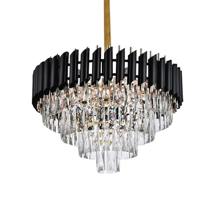 Black and Gold Hanging Crystal Chandeliers Light Fixture ~4803