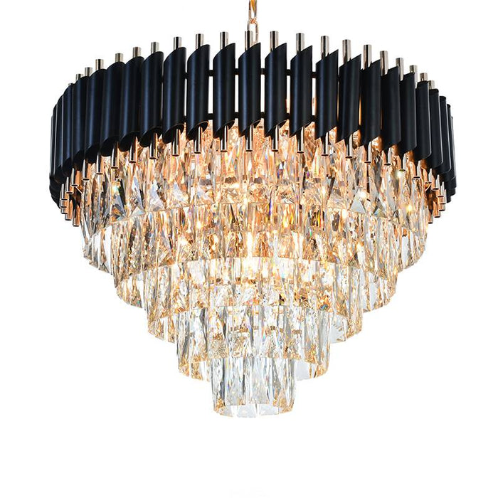Black and Gold Hanging Crystal Chandeliers Light Fixture ~4803