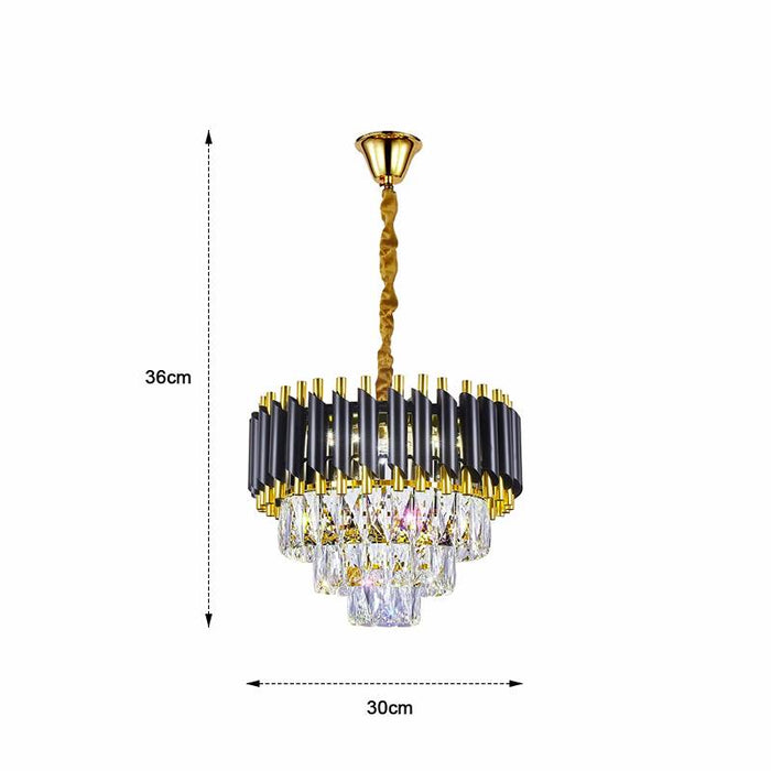 Black and Gold Hanging Crystal Chandeliers Light Fixture ~4803