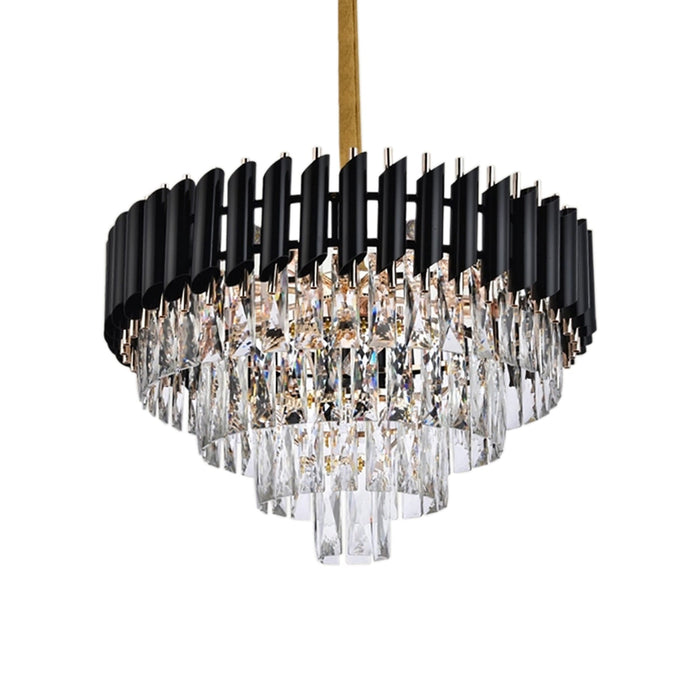 Black and Gold Hanging Crystal Chandeliers Light Fixture ~4803