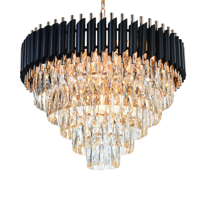 Black and Gold Hanging Crystal Chandeliers Light Fixture ~4803