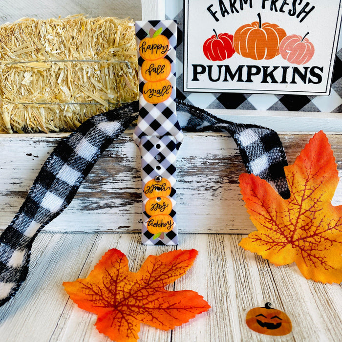 Black Plaid Happy Fall Y'all Print Silicone Band For Samsung Watch - Fancy Bands