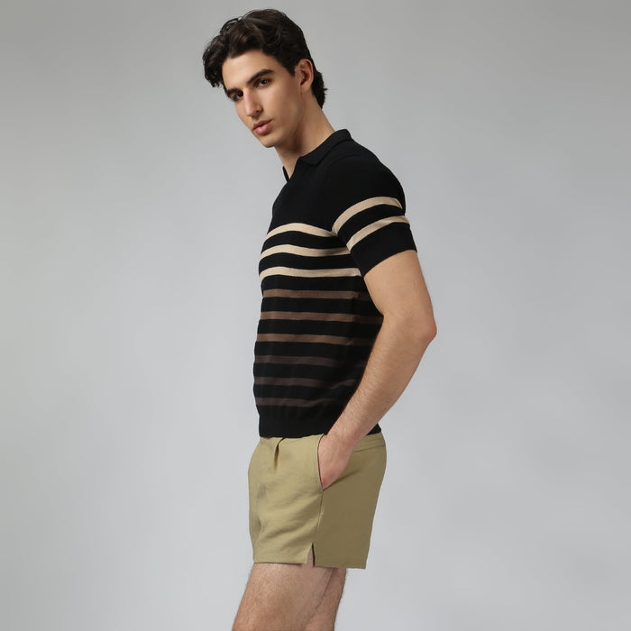 NEW- Black Seabreeze Knit Polo - Parke & Ronen