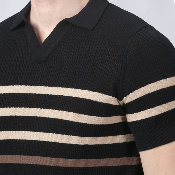 NEW- Black Seabreeze Knit Polo - Parke & Ronen