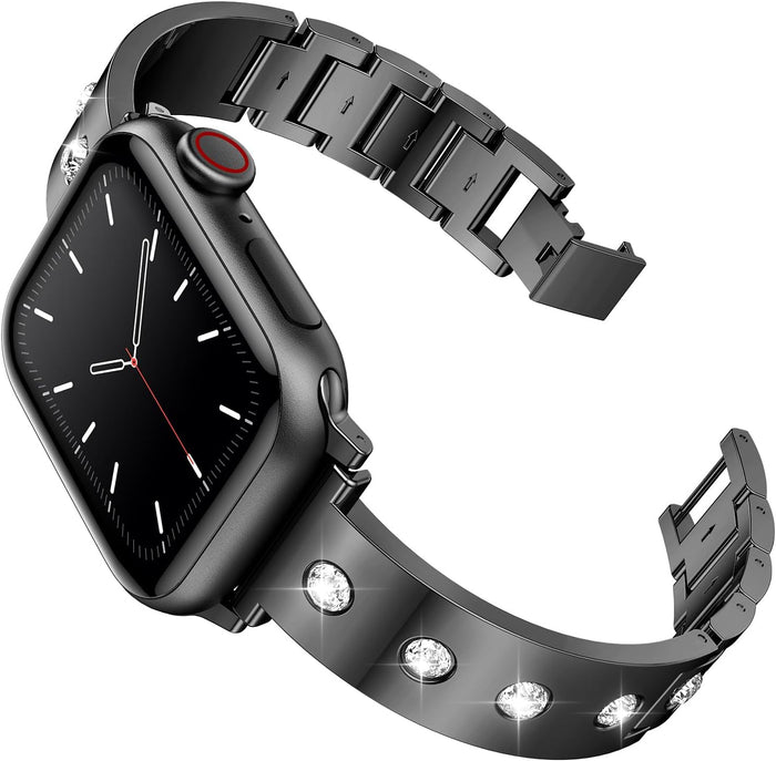 Bling It On Stainless Steel Link Band For Apple Watch Two Colors Available â Bling It On â Stainless Steel Apple Watch Band with Crystals Bring the sparkle, babe!