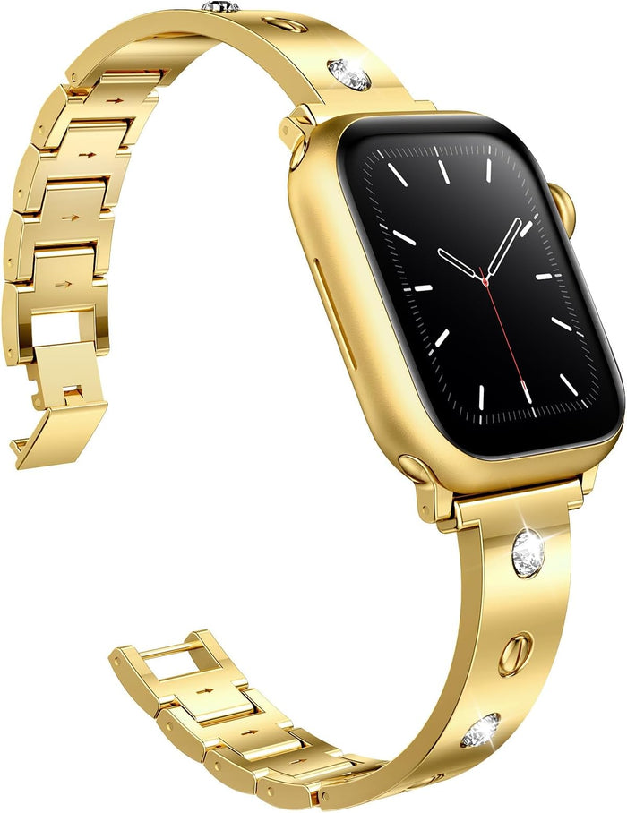 Bling It On Stainless Steel Link Band For Apple Watch Two Colors Available â Bling It On â Stainless Steel Apple Watch Band with Crystals Bring the sparkle, babe!