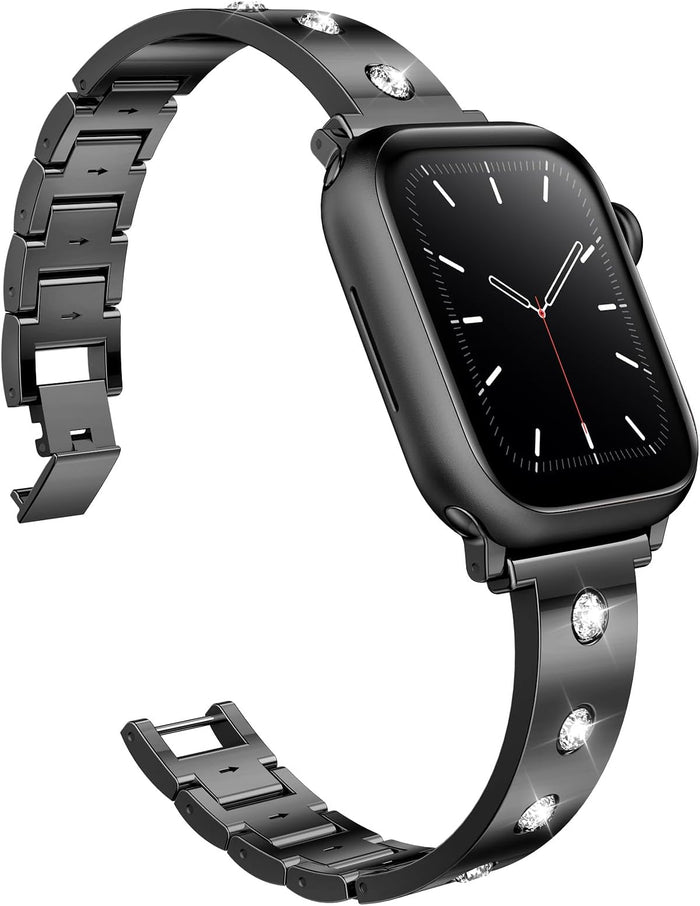 Bling It On Stainless Steel Link Band For Apple Watch Two Colors Available â Bling It On â Stainless Steel Apple Watch Band with Crystals Bring the sparkle, babe!