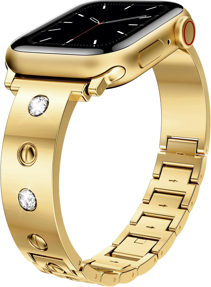 Bling It On Stainless Steel Link Band For Apple Watch Two Colors Available â Bling It On â Stainless Steel Apple Watch Band with Crystals Bring the sparkle, babe!