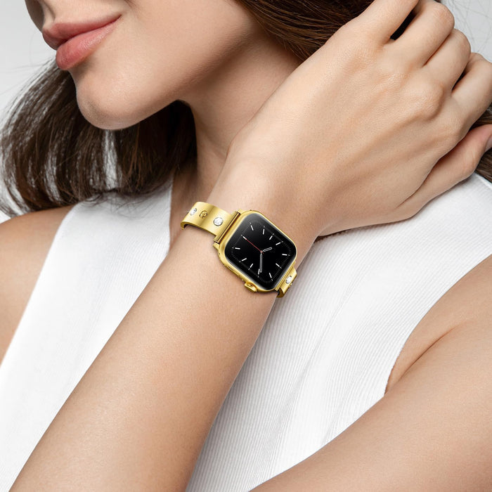 Bling It On Stainless Steel Link Band For Apple Watch Two Colors Available â Bling It On â Stainless Steel Apple Watch Band with Crystals Bring the sparkle, babe!
