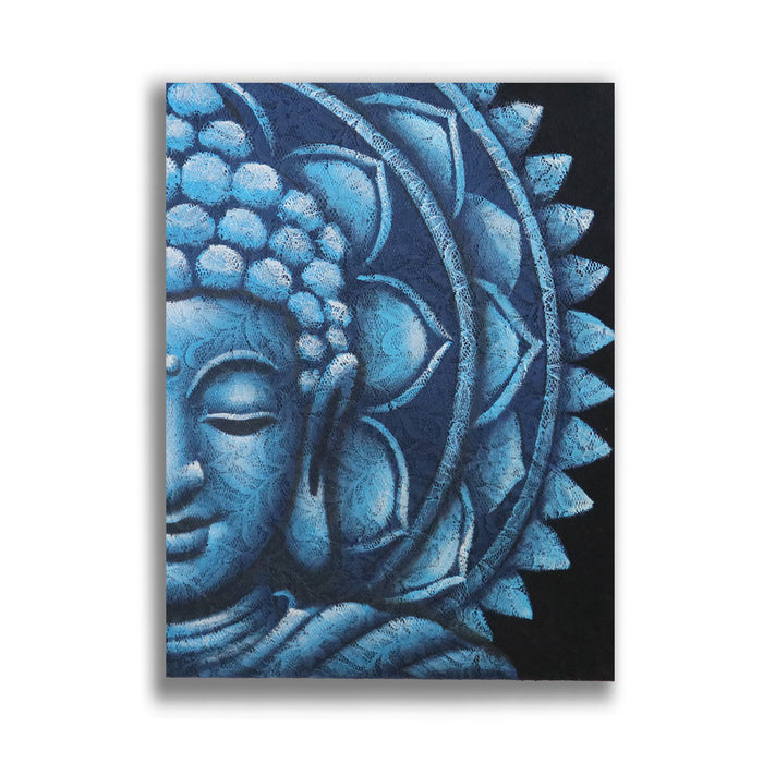 Blue Half Buddha Mandala Painting