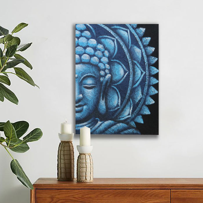 Blue Half Buddha Mandala Painting