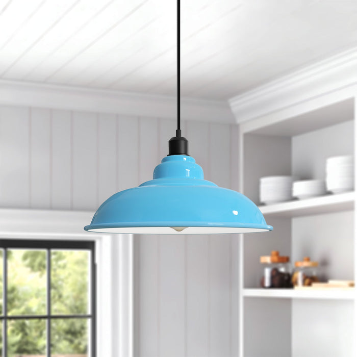 Blue Pendant Light Perfect for Kitchen Island or Bar Areas~3689