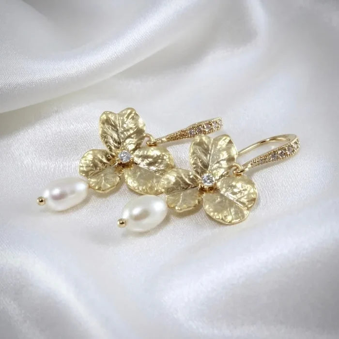 Wedding Jewelry | Natural Pearl Bracelet/Earrings/Set - Gold & Silver