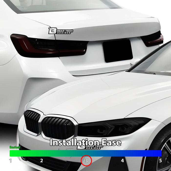 Full Headlight Taillight Precut Smoked PPF Tint Kit Film Overlay Fits BMW 3 Series 2019 - 2025 - Bogar Tech Designs