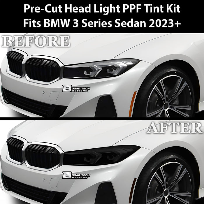 Full Headlight Taillight Precut Smoked PPF Tint Kit Film Overlay Fits BMW 3 Series 2019 - 2025 - Bogar Tech Designs