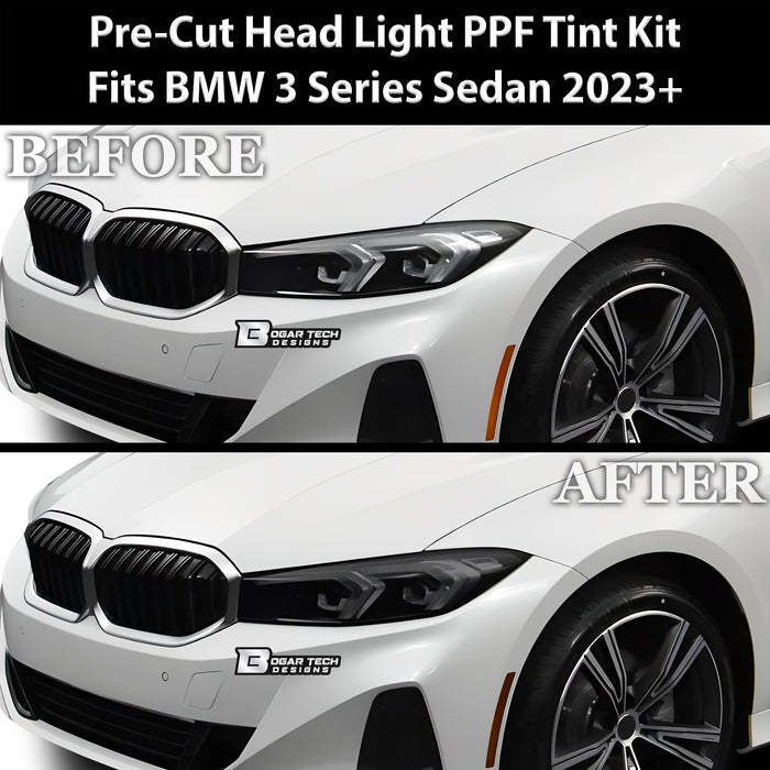 Full Headlight Taillight Precut Smoked PPF Tint Kit Film Overlay Fits BMW 3 Series 2019 - 2025 - Bogar Tech Designs