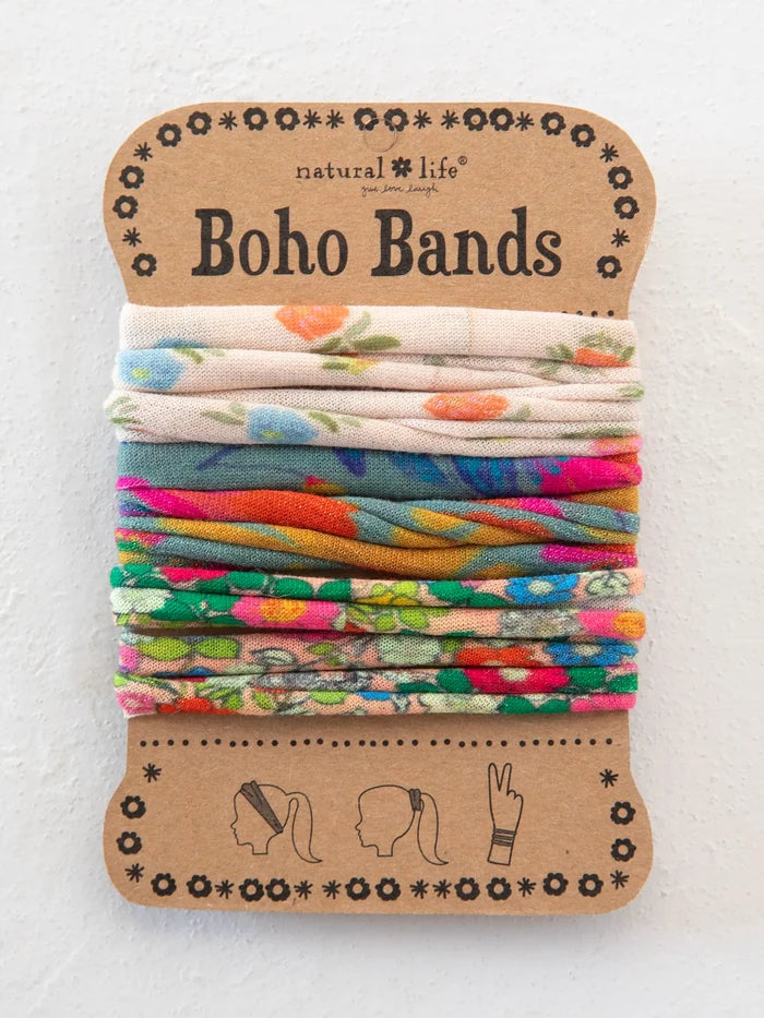 Boho Bands Hair Ties, Set of 3 - Cream Floral-view 1