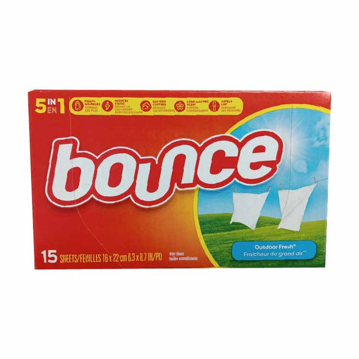 Bounce - Dryer Sheets Outdoor Fresh Scent 15 Ct - 15 Pack