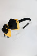 Bow School Hairband - Black and Yellow Gold