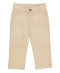 Boys Khaki Stretch Chino Pants: Off-White / 6-12m
