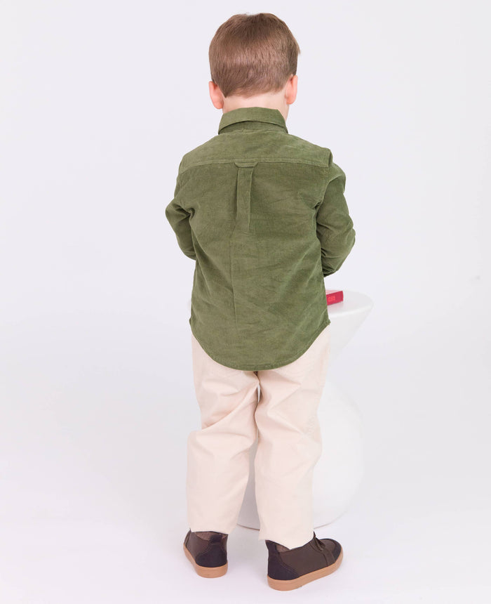 Boys Khaki Stretch Chino Pants: Off-White / 6-12m