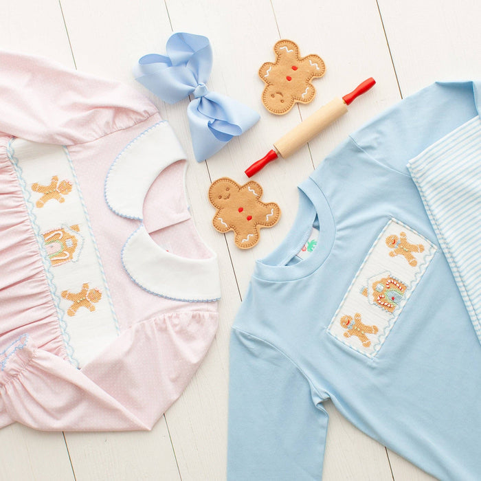 Boys Smocked Set - Gingerbread