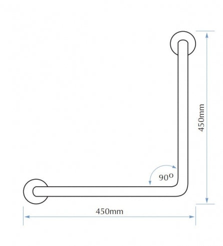 Bradley 832-006-AMB-MB Ambulant Grab Rail Reversible
