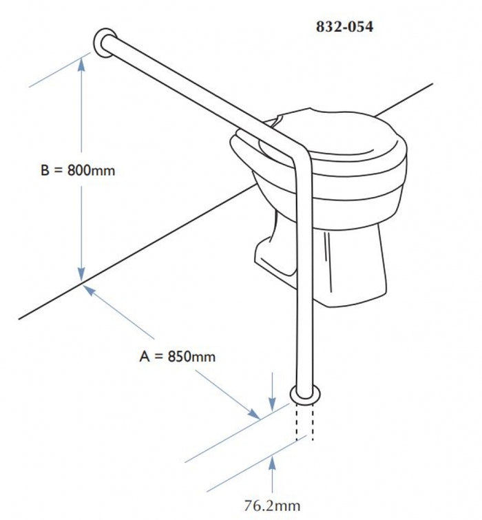 Bradley 832-054 Floor Mounted Grab Rail