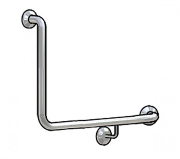 Bradley 832-2 Toilet Grab Rail 90 Degree Right Hand Peened Grip