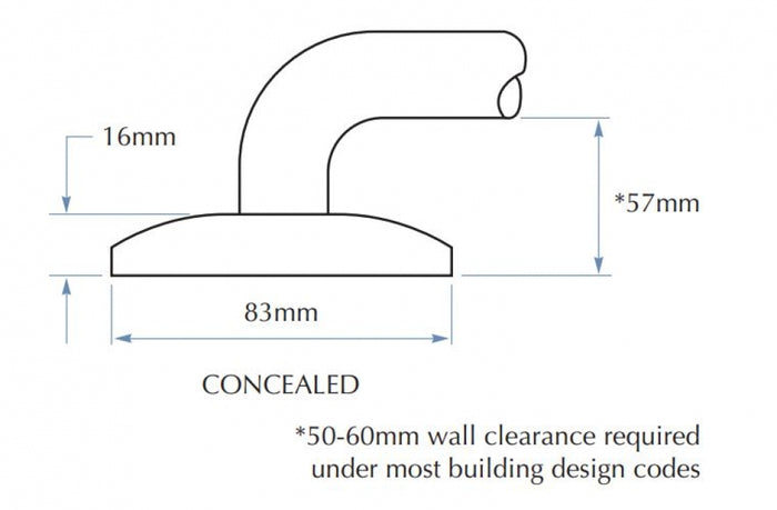 Bradley 832 Ambulant Toilet Grab Rail 45 Degree Right Hand