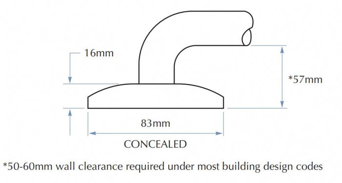 Bradley 832 Ambulant Toilet Grab Rail Right Hand